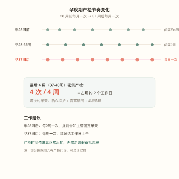 产检次数与孕期阶段对应图