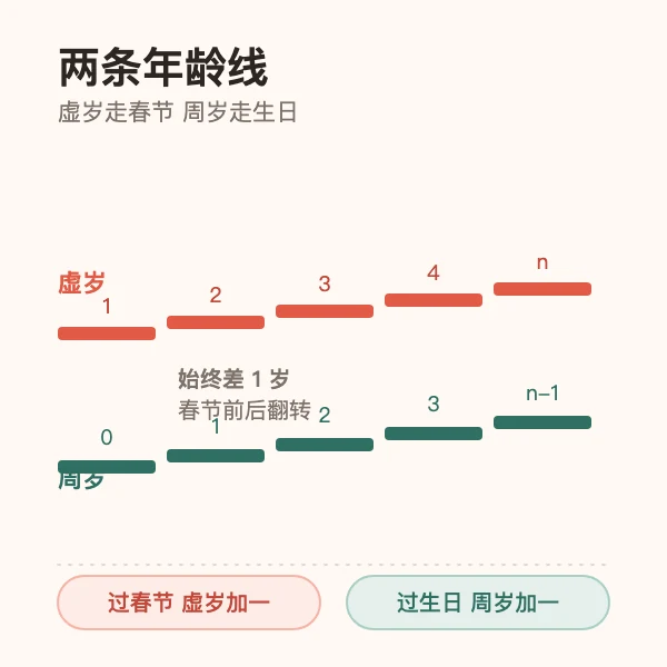 虚岁与周岁两条年龄线